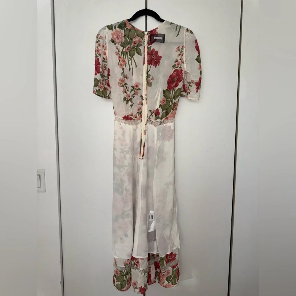 Reformation Pink Floral Midi Dress - Picture 8 of 10